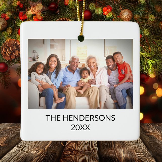 Ornement En Céramique Portrait photo famille double face personnalisé No (Custom Double Sided Family Photo Portait Christmas Ceramic Ornament
)