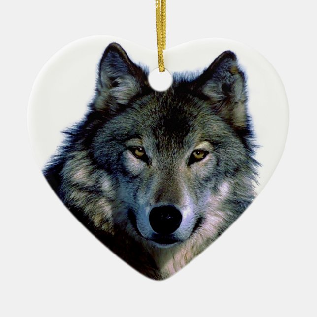 Ornement En Céramique Portrait Wolf (Devant)