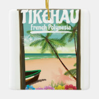 Poster de voyage de Tikehau en Polynésie française
