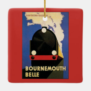 Ornement En Céramique Poster Vintage voyage, Bournemouth Belle Train