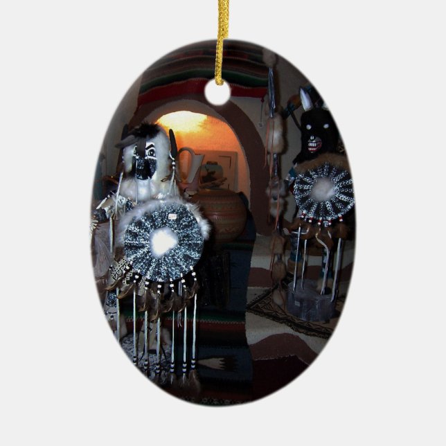 Ornement En Céramique Poupées de Kachina de Natif américain (Devant)