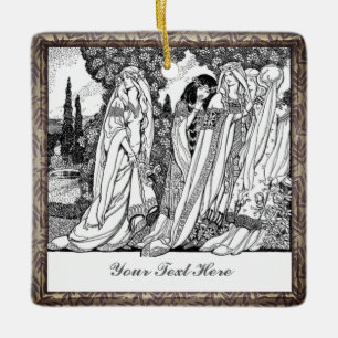 Ornement en céramique pour dames Vintage