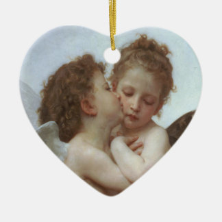 Ornement En Céramique Premier baiser - belle peinture d'ange