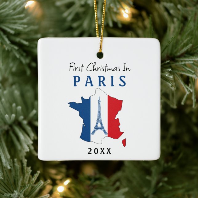 Ornement En Céramique Premier Noël à Paris (Arbre)