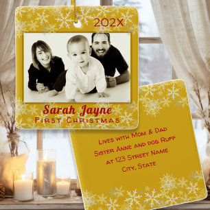 Ornement En Céramique Premier Noël Bébé Unisex Ornament à double face