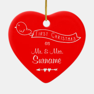 Ornement En Céramique Premier Noël comme M. et Mme Personalized Ornamen