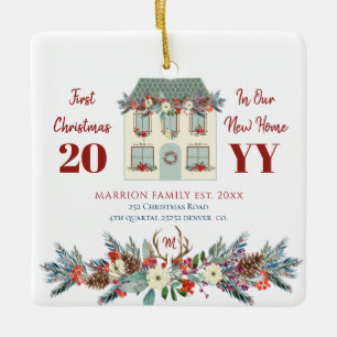 Ornement En Céramique Premier Noël dans notre nouvelle maison famille ru