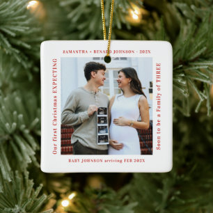 Ornement En Céramique Premier Noël en attendant l'arrivée
