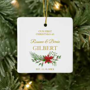 Ornement En Céramique Premier Noël en tant que citation avec design de p