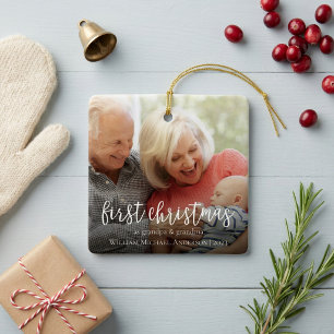 Ornement En Céramique Premier Noël en tant que grand-père et grand-mère