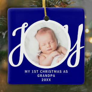 Ornement En Céramique Premier Noël en tant que grand-père Photo souvenir