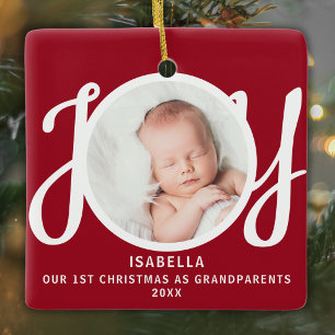 Ornement En Céramique Premier Noël en tant que grands-parents Photo Cade