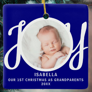 Ornement En Céramique Premier Noël en tant que grands-parents Photo Joie