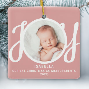 Ornement En Céramique Premier Noël en tant que grands-parents Photo Joie