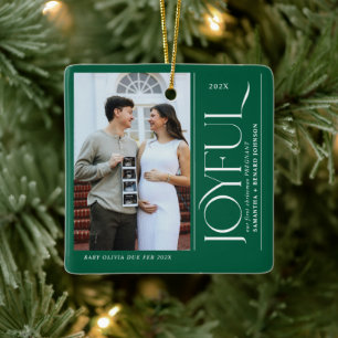Ornement En Céramique Premier Noël joyeux pour le couple enceinte Photo