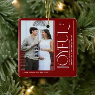 Ornement En Céramique Premier Noël joyeux pour le couple enceinte Photo