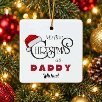 Ornement En Céramique Premier Noël personnalisé en tant que Papa Ornemen