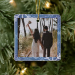 Ornement En Céramique Premier Noël, photo personnalisée<br><div class="desc">Tellement doux,  notre première photo de Noël à personnaliser</div>