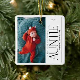 Ornement En Céramique Premier Noël Promu Tante Papa Photo