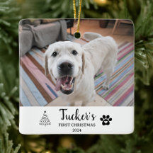 Première photo de chien personnalisée de Noël