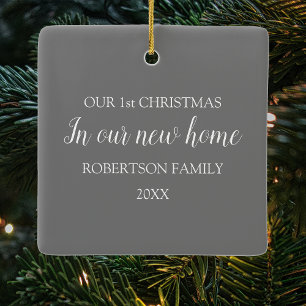 Ornement En Céramique Première photo de Noël dans notre nouvelle maison