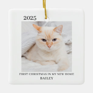 Ornement En Céramique Première photo de Noël d'un animal de compagnie da