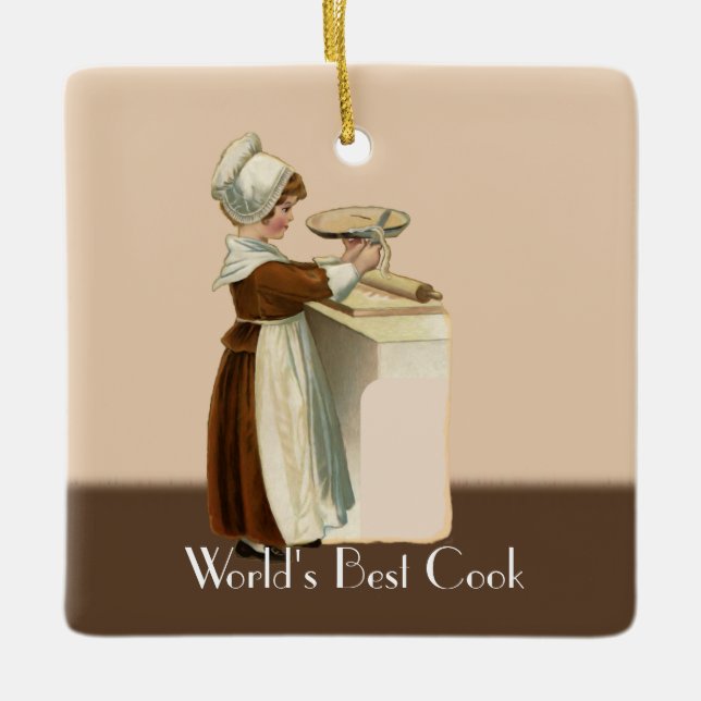 Ornement En Céramique Prix du meilleur cuisinier, cuisine de femme Vinta (Devant)