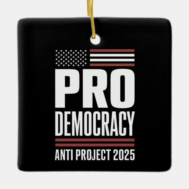 Ornement En Céramique Pro Democracy Anti Project 2025 Trump 2025 (Devant)