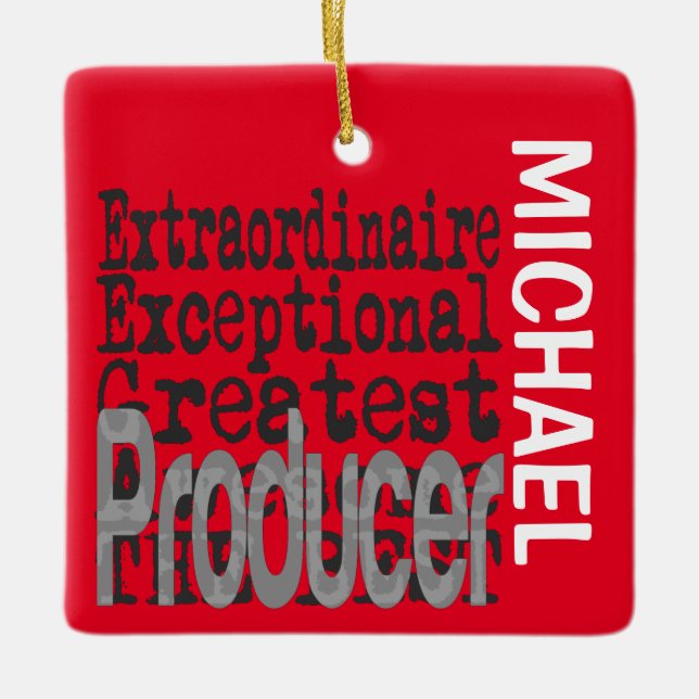 Ornement En Céramique Producteur Extraordinaire CUSTOM (Devant)