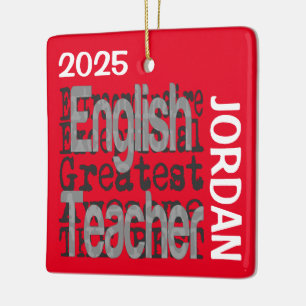 Ornement En Céramique Professeur d'Anglais Extraordinaire PERSONNALISÉ