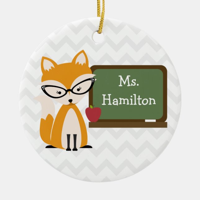Ornement En Céramique Professeur de Fox Chevron au tableau (Devant)