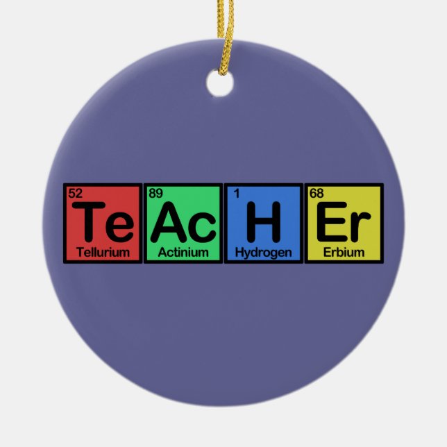 Ornement En Céramique Professeur fait de couleurs d'éléments (Devant)
