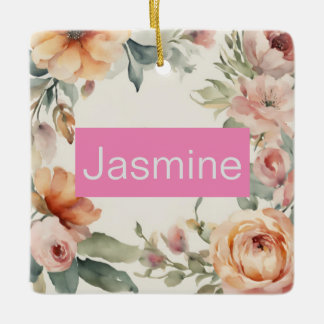 Ornement En Céramique Professionnel minimaliste Rose Nom Floral