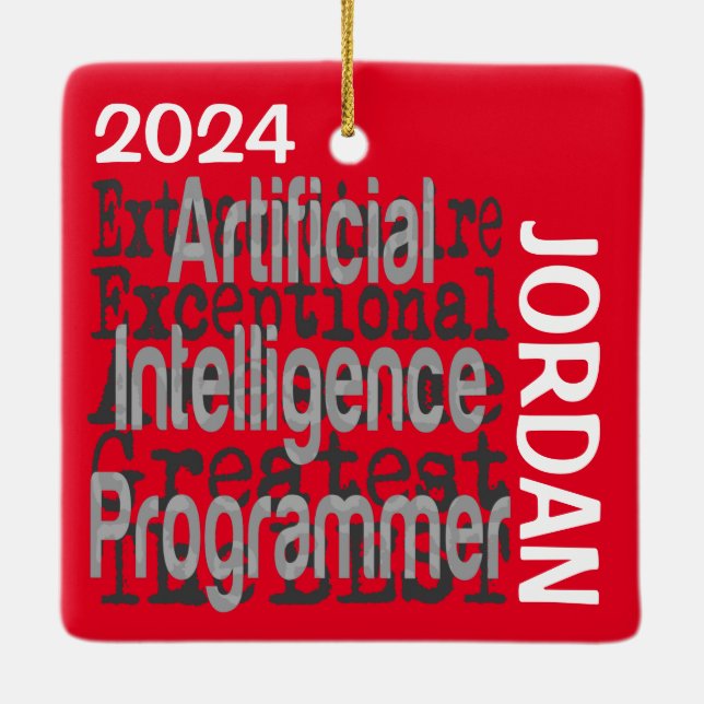 Ornement En Céramique Programmeur Artificiel Intelligence Extraordinaire (Dos)