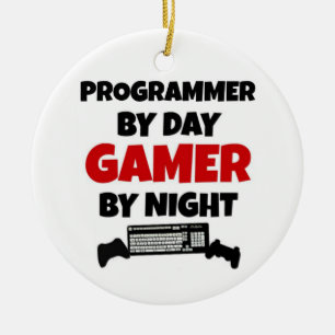 Ornement En Céramique Programmeur par Joueur de jour par nuit