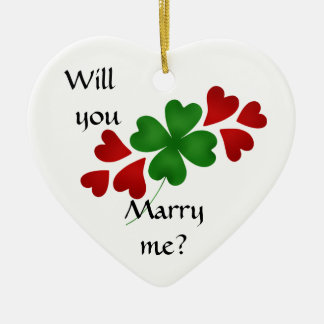 Ornement En Céramique proposition de mariage shamrock