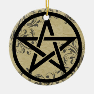 Ornement En Céramique Protéger ce foyer Pentacle Hanger