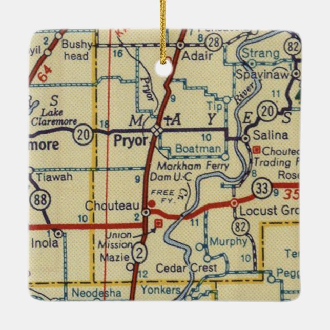 Ornement En Céramique Pryor Oklahoma (Dos)