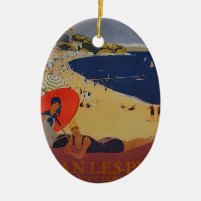 Ornement En Céramique Publicité vintage de voyage (Devant)