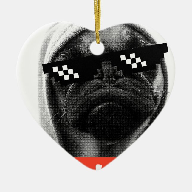 Ornement En Céramique Pug Life (Devant)