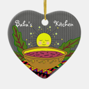 Ornement En Céramique Puissance de borshch pour la cuisine du baba