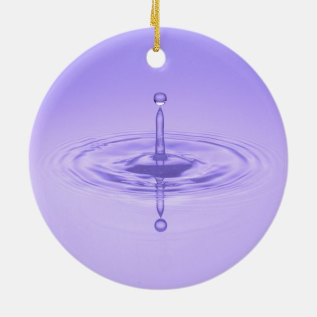 Ornement En Céramique Purple Water Drop Reflection Limitless Ocean Love (Dos)
