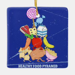 Ornement En Céramique Pyramide alimentaire saine dessin humoristique
