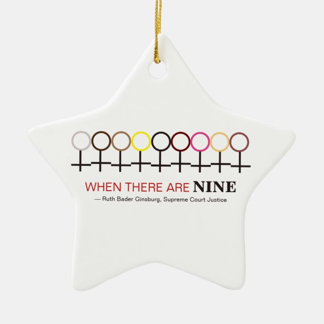 Ornement En Céramique Quand Il Y A Neuf Devis De Justice Ginsburg RBG (Devant)