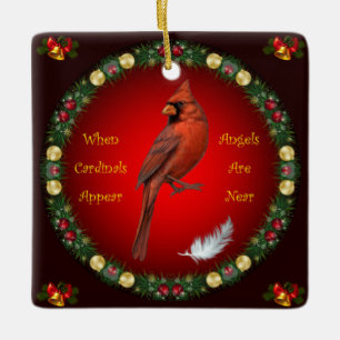 Ornement En Céramique Quand Les Cardinaux Apparaissent ~ Les Anges Sont