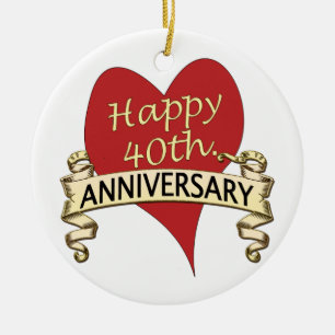 Ornement En Céramique quarantième. Anniversaire