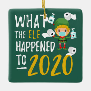 Ornement En Céramique Quarantine 2020 Christmas Lockdown Elf