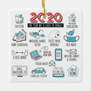 Ornement En Céramique Quarantine Christmas Funny Year 2020