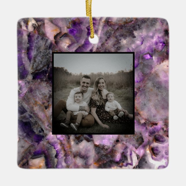 Ornement En Céramique Quartz d'Améthyste violet Abstrait, granit violet (Devant)