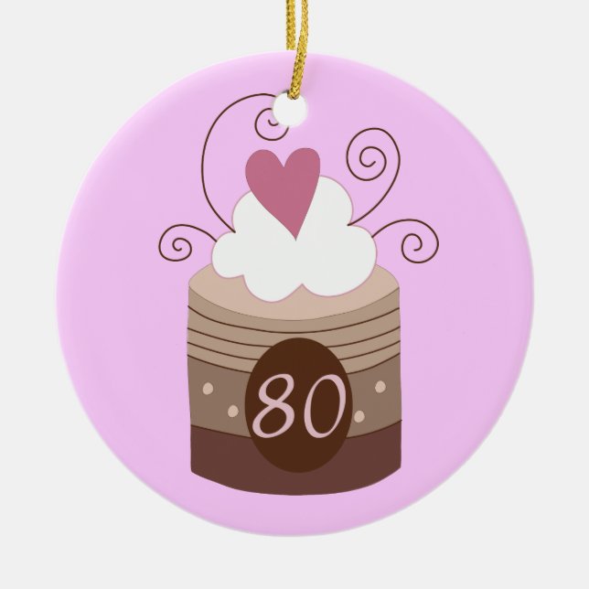 Ornement En Céramique quatre-vingtième Idées de cadeau d'anniversaire (Devant)